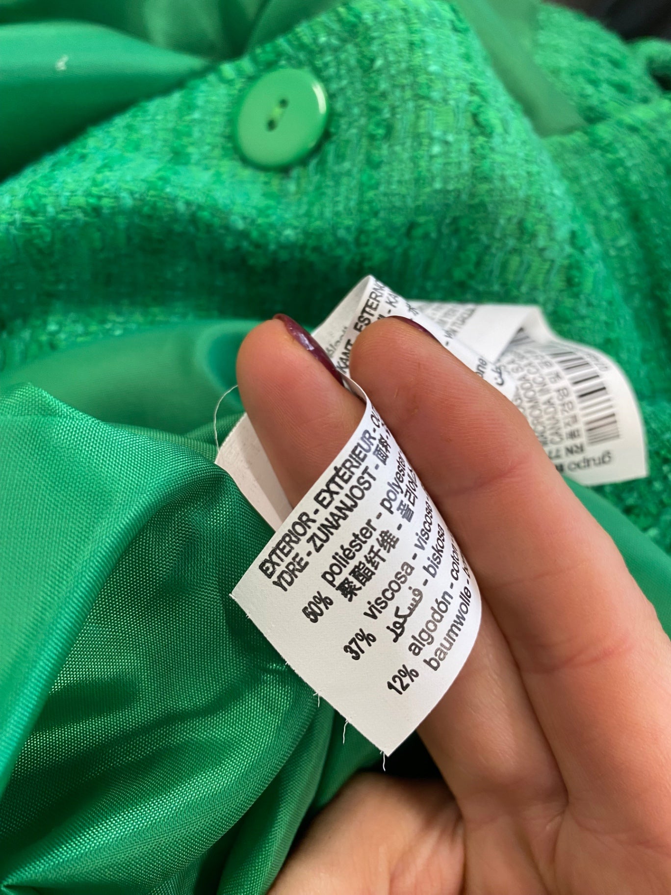 Fabulous Zara Boucle oversized Blazer UkM Emerald Green New NN505