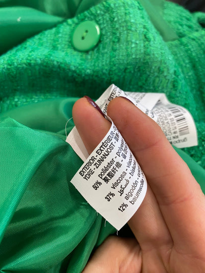 Fabulous Zara Boucle oversized Blazer UkM Emerald Green New NN505