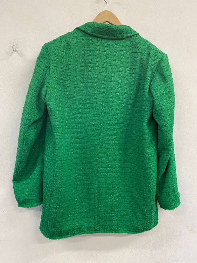 Fabulous Zara Boucle oversized Blazer UkM Emerald Green New NN505