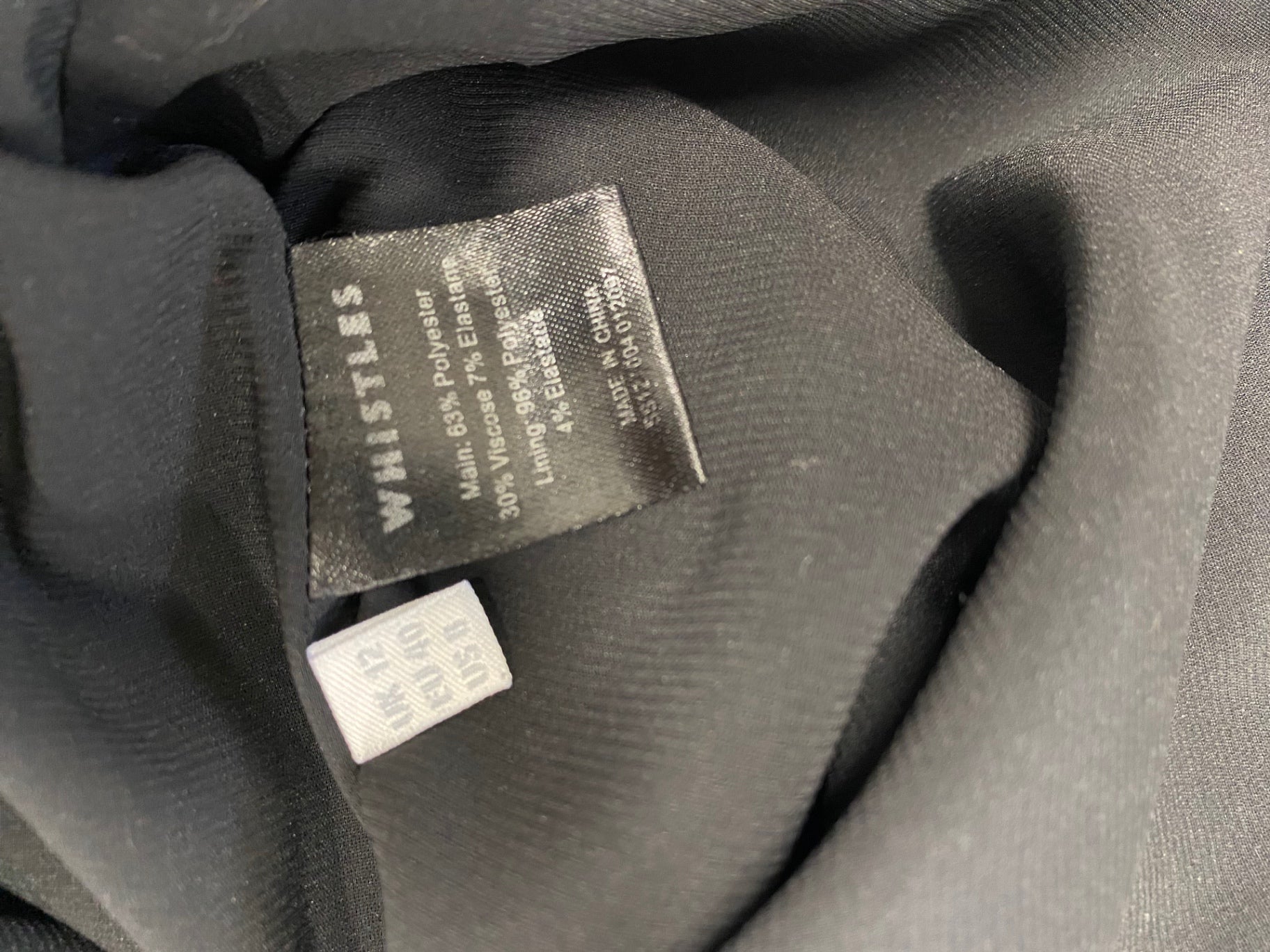 Fabulous Whistles formal office Midi Dress UK 12 Black NN505