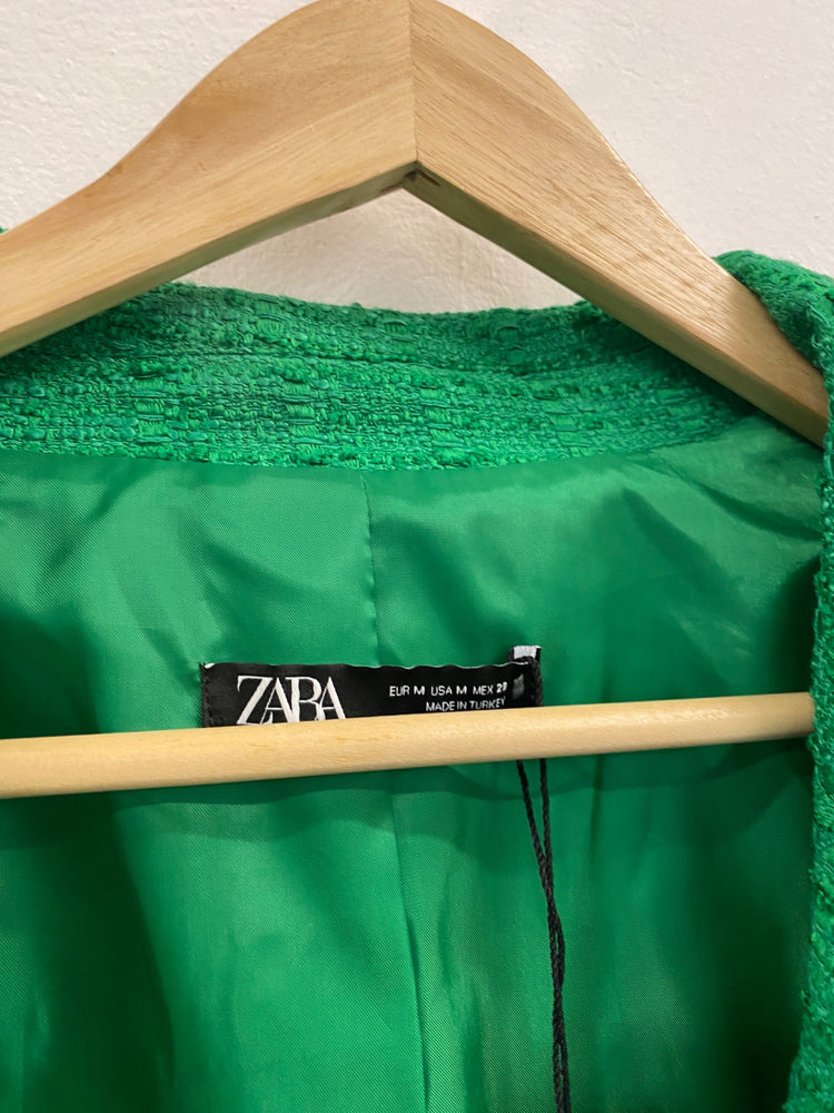Fabulous Zara Boucle oversized Blazer UkM Emerald Green New NN505