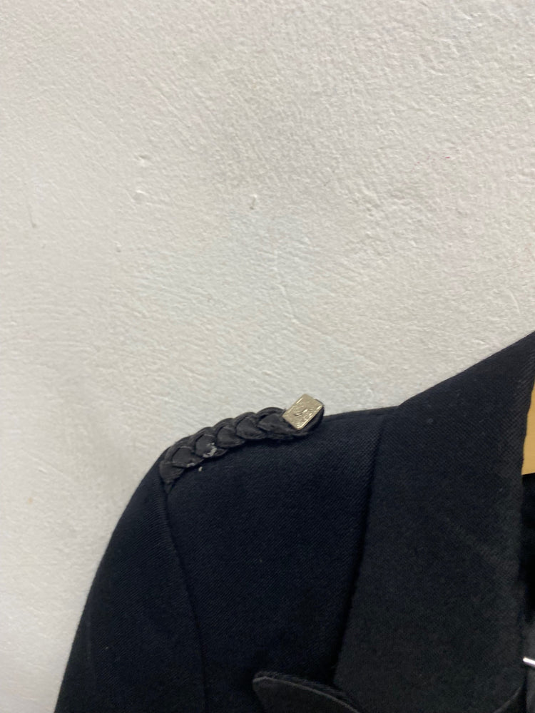 Fabulous ex hire Scottish Wool Prince Charlie Kilt Jacket Age 9-11 Black #910 MD001