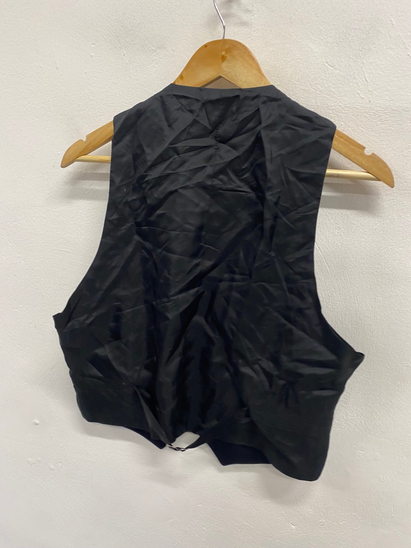 Fabulous ex hire Scottish Prince Charlie Wool Kilt waistcoat 36R Black #911 MD001