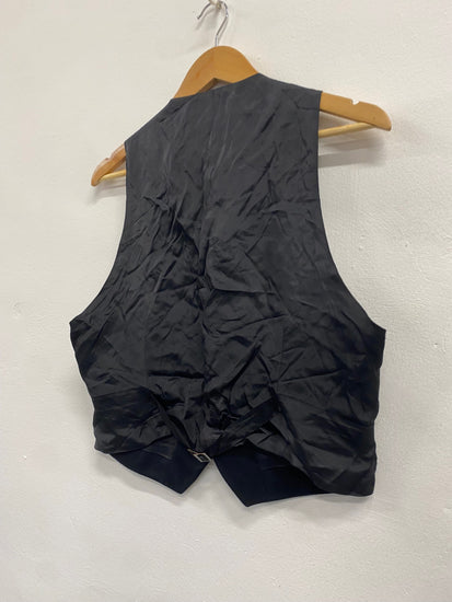 Fabulous Scottish Prince Charlie Wool Kilt waistcoat 36R Black Ex hire #908 MD001