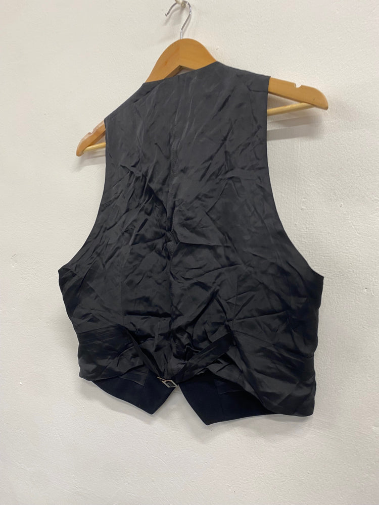 Fabulous Scottish Prince Charlie Wool Kilt waistcoat 36R Black Ex hire #908 MD001