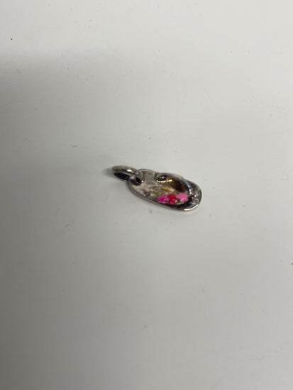 Fabulous Links of London silver Flip flop with flowers Bracelet charm One size Silver and pink DW002