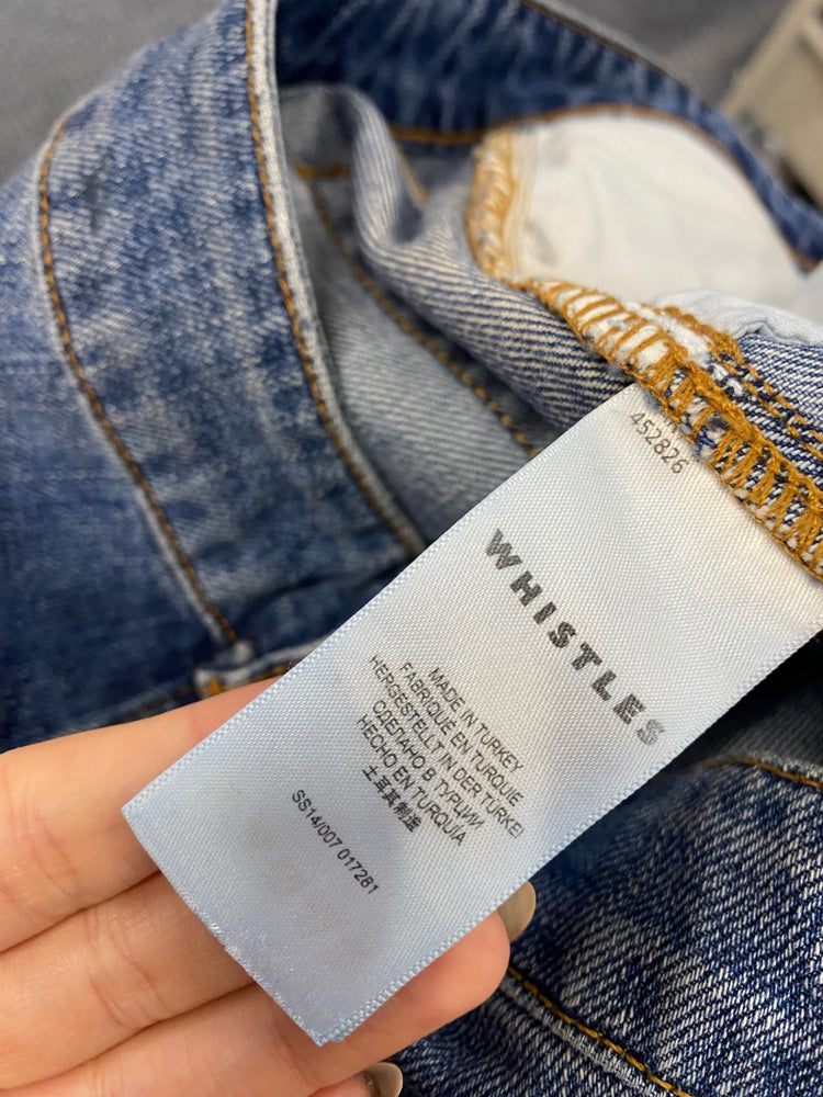 Fabulous Whistles Cropped boyfriend distressed jeans W30" Blue NN505