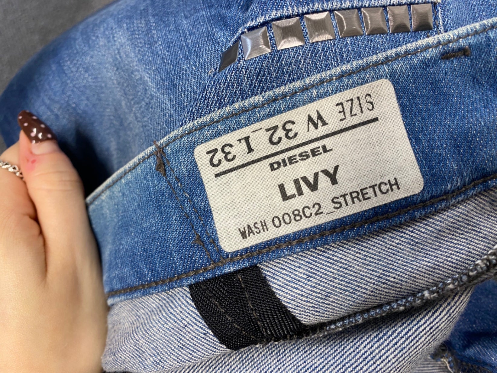 Fabulous Diesel livy y2k distressed stud Straight jeans W32” Blue NN505