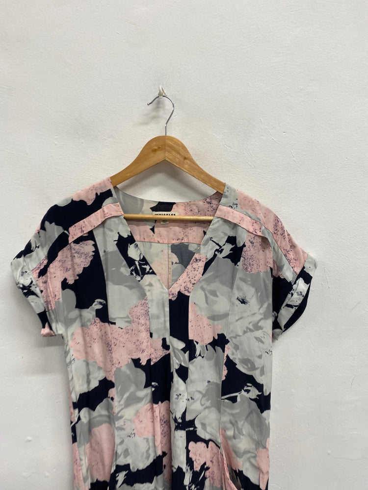 Fabulous Whistles Tunic Dress Uk 10 Pink grey floral NN505