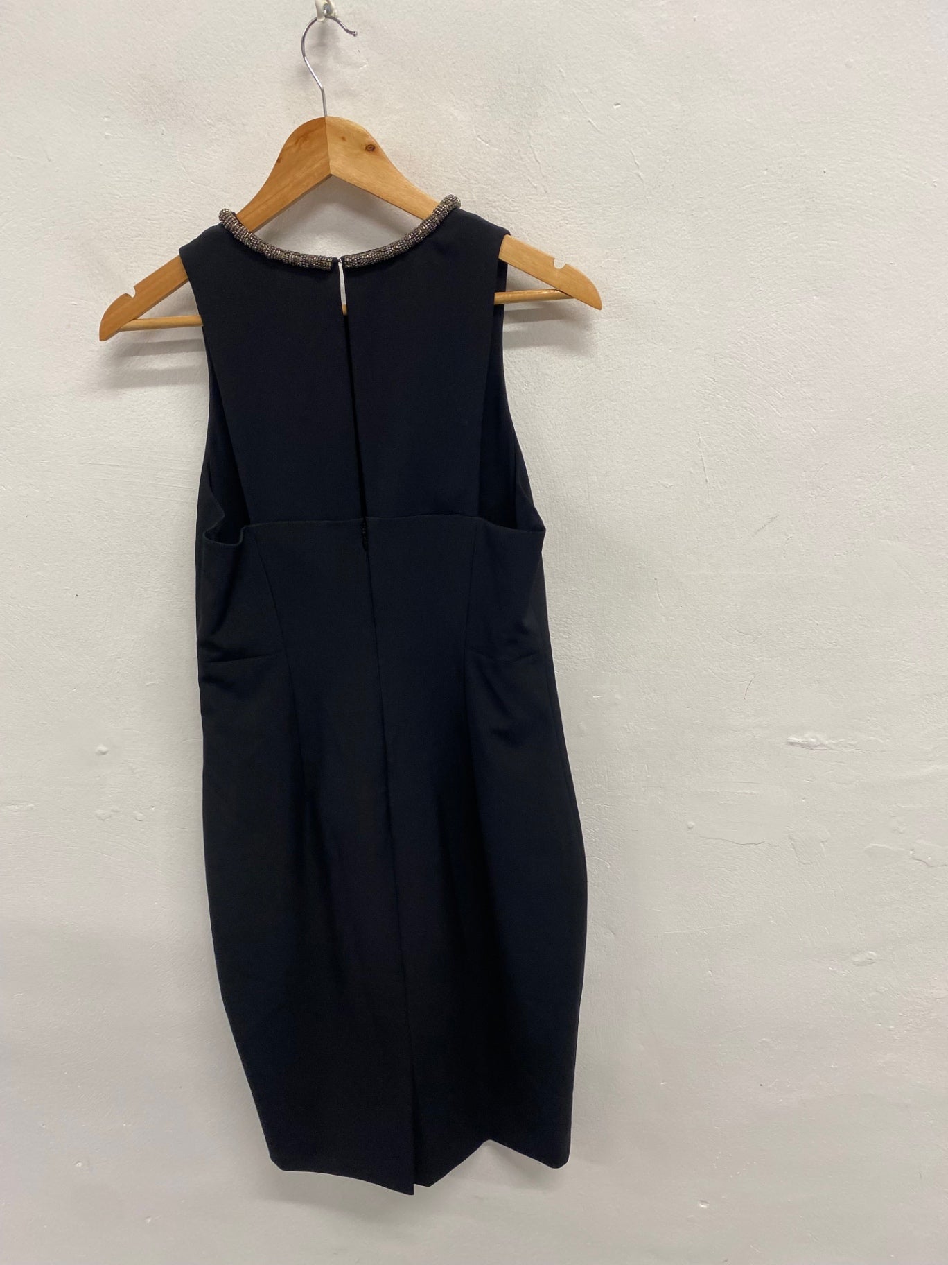 Fabulous Whistles Midi Dress beaded neck formal UK 12 Black NN505