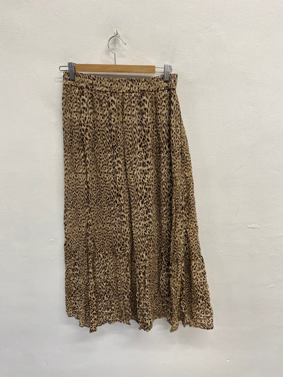 Fabulous Mint Velvet Midi Skirt UK 12 Leopard print tiered NN505
