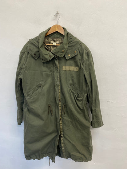 Fabulous H&M Parka Coat longline cotton UK 16 Khaki KM507