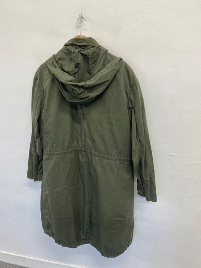 Fabulous H&M Parka Coat longline cotton UK 16 Khaki KM507