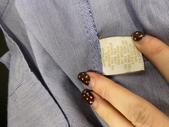 Fabulous Lex.i.con Blouse Uk 10 Blue pinstripe y2k TA506