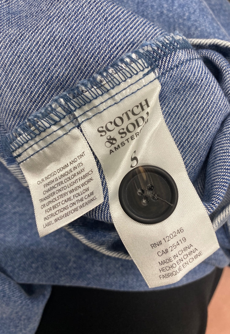 Fabulous Scotch & Soda Denim dress collared UK 8 Blue TA506