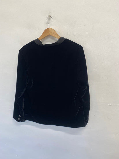 Fabulous H&M Blazer UK 18 Black velvet festive formal KM507