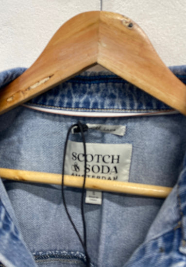 Fabulous Scotch & Soda Denim dress collared UK 8 Blue TA506