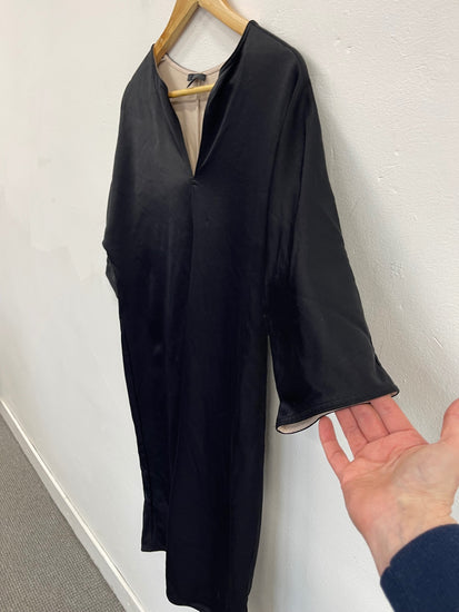 Fabulous COS loose satin Evening Party Dress UKS Black VG491