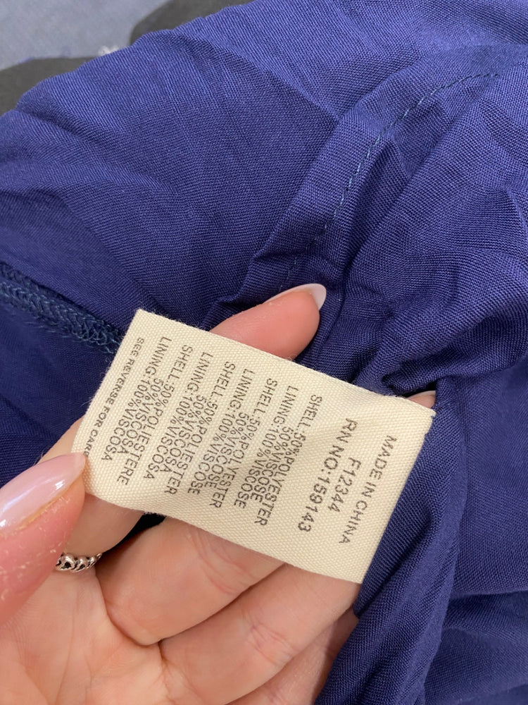 Fabulous Frnch Maxi Dress navy long lightweight UK 8 Blue SR509