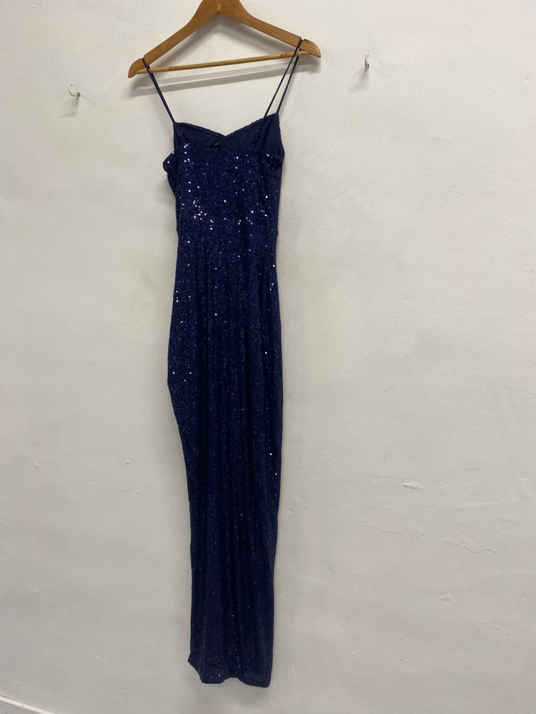 Fabulous Windsor Midi Dress Uk 10 Navy sequin party SR509