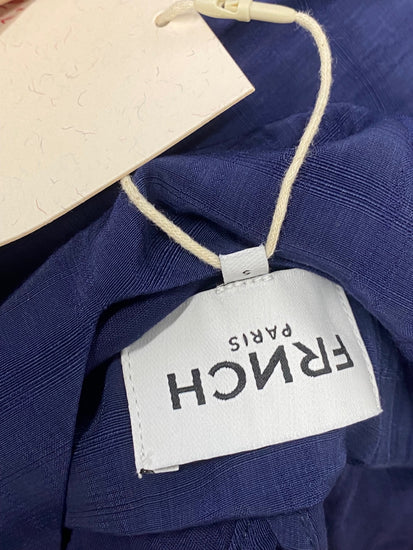 Fabulous Frnch Maxi Dress navy long lightweight UK 8 Blue SR509