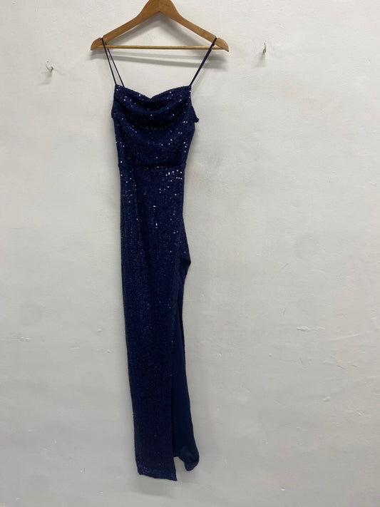 Fabulous Windsor Midi Dress Uk 10 Navy sequin party SR509