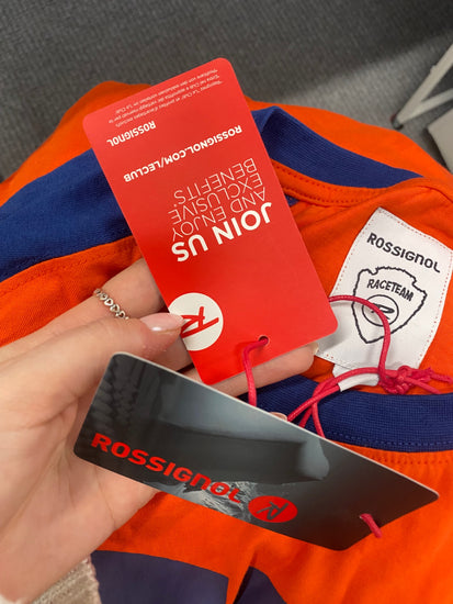 Fabulous Rossignol ski T-Shirt UK L Orange and Blue new CC510