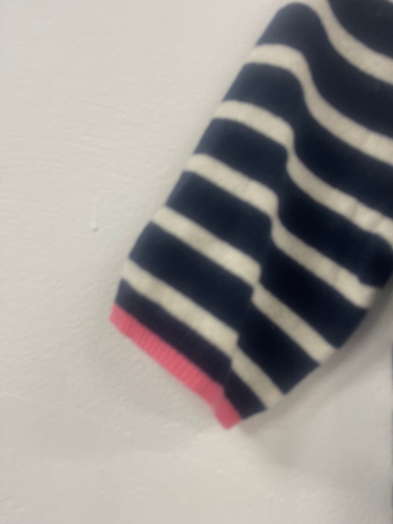 Fabulous Autograph pure cashmere Top UK8 Navy blue & white WLH511