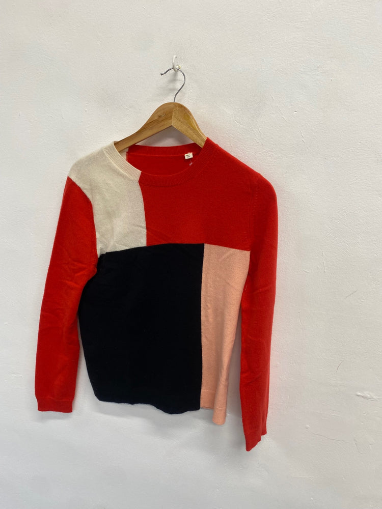 Fabulous Chinti & parker cashmere Knitted jumper UK 8 Red white black WLH511