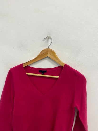 Fabulous Jigsaw cashmere v neck Knitted jumper UK 8 Pink WLH511
