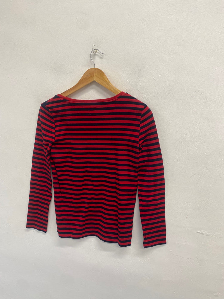 Fabulous Des petite hauts apple Long Sleeve Top UK 8 Red and navy WLH511