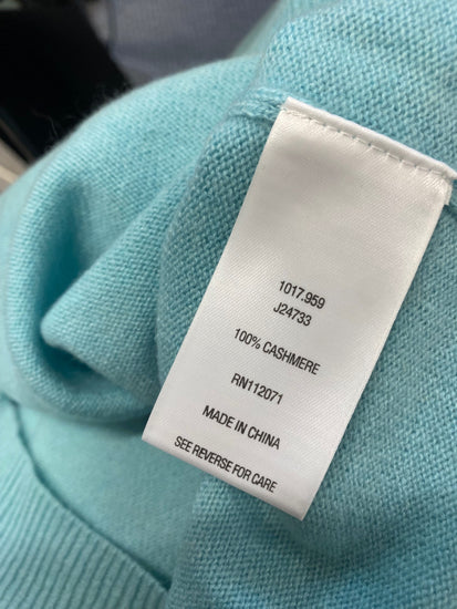 Fabulous Jigsaw v neck cashmere Knitted jumper UK 8 Light Blue WLH51