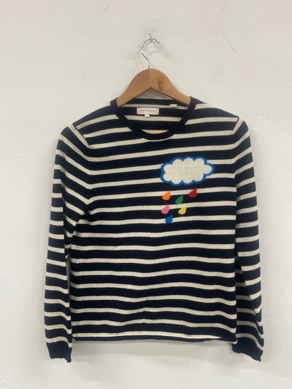 Fabulous Chinti and Parker cloudy weather Sweater UKS Navy blue and cream WLH511