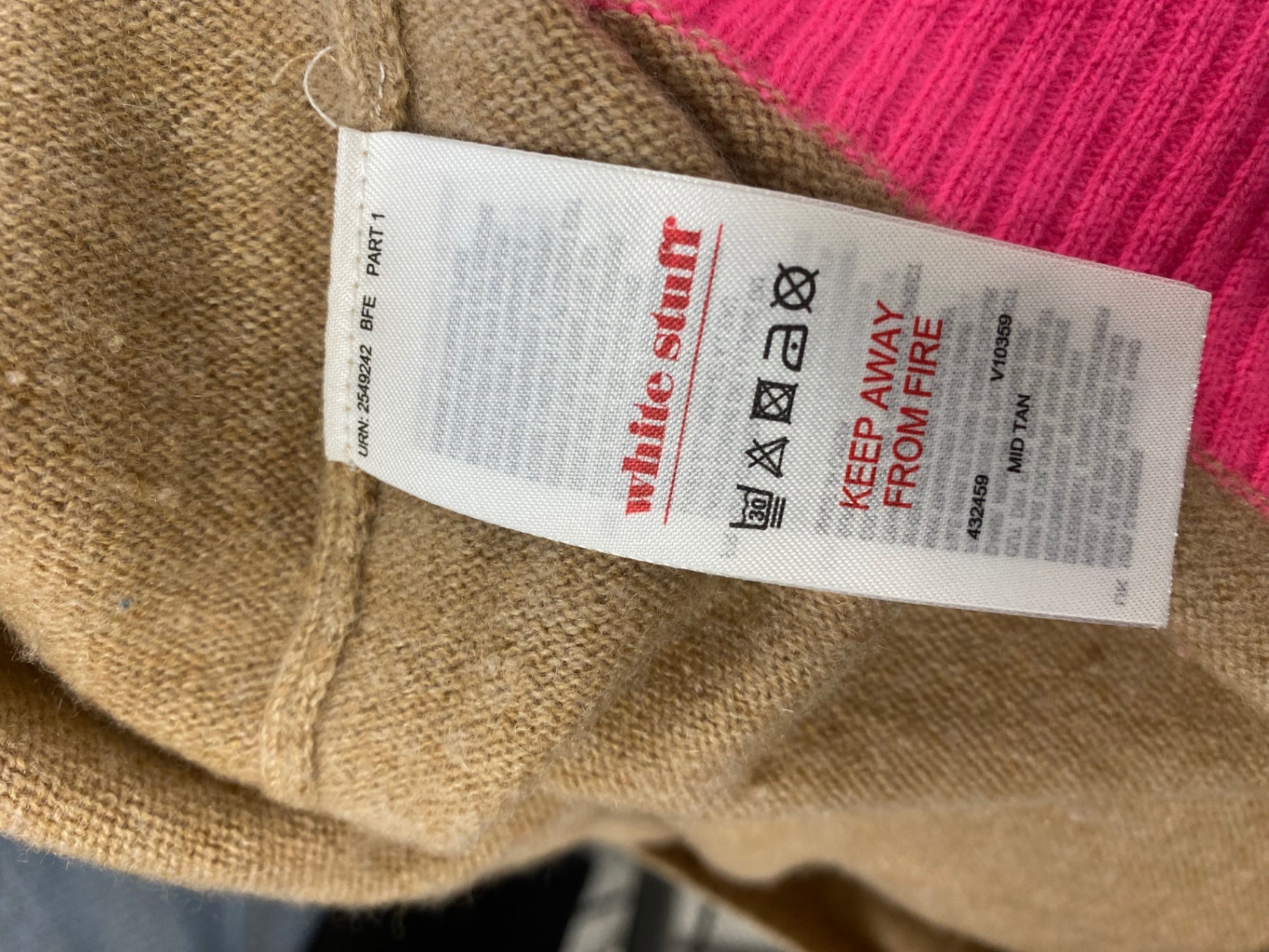 Fabulous White stuff cashmere Knitted jumper Uk 8 Brown and Pink WLH511