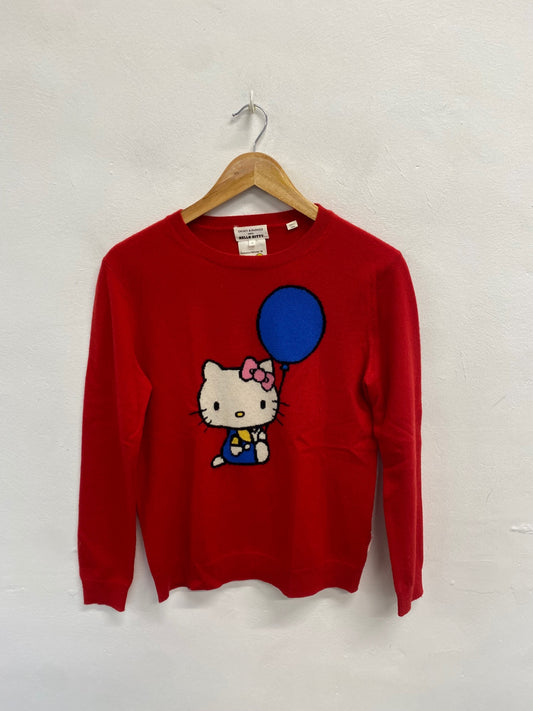 Fabulous Chinti & parker x hello kitty cashmere Knitted jumper UK 8 Red blue WLH511
