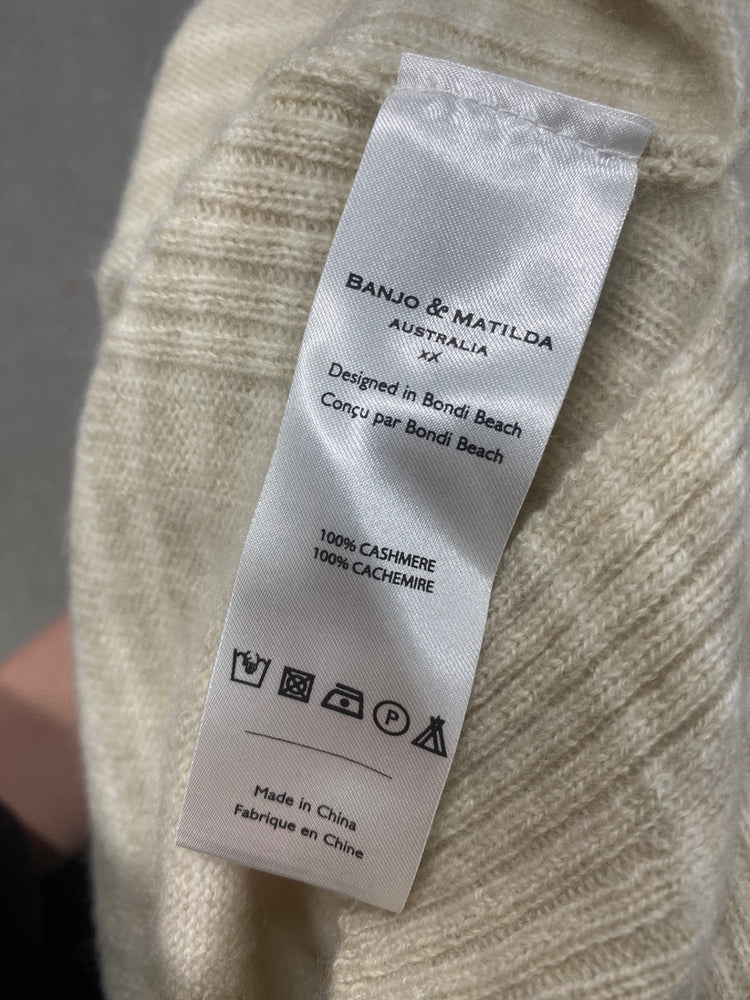 Fabulous Banjo & matilda Knitted jumper cashmere UK 8 Cream WLH511