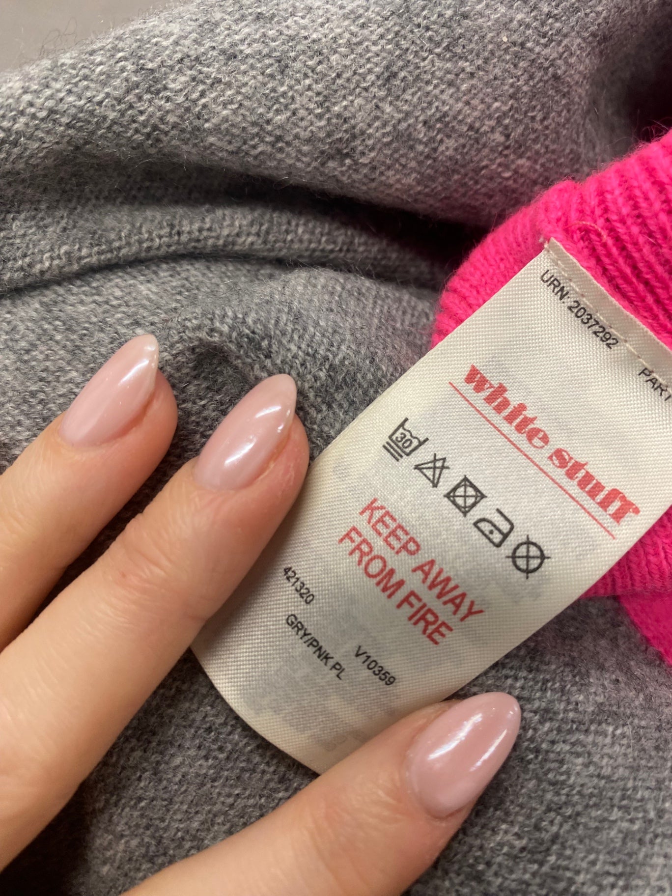 Fabulous White stuff cashmere Knitted jumper UK 10 Grey pink colour block WLH511