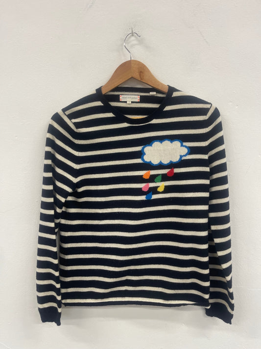 Fabulous Chinti and Parker cloudy weather Sweater UKS Navy blue and cream WLH511