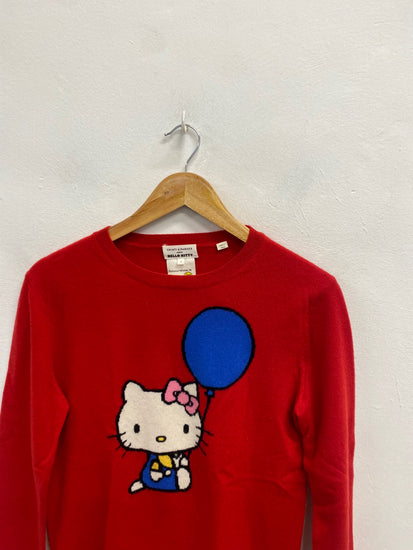 Fabulous Chinti & parker x hello kitty cashmere Knitted jumper UK 8 Red blue WLH511