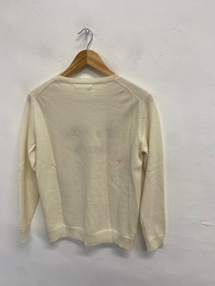 Fabulous Chinti & parker cashmere it’s late kiss me jumper UK 8 Cream WLH511