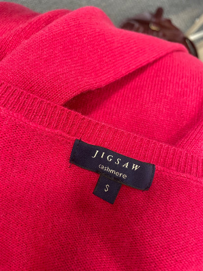 Fabulous Jigsaw cashmere v neck Knitted jumper UK 8 Pink WLH511