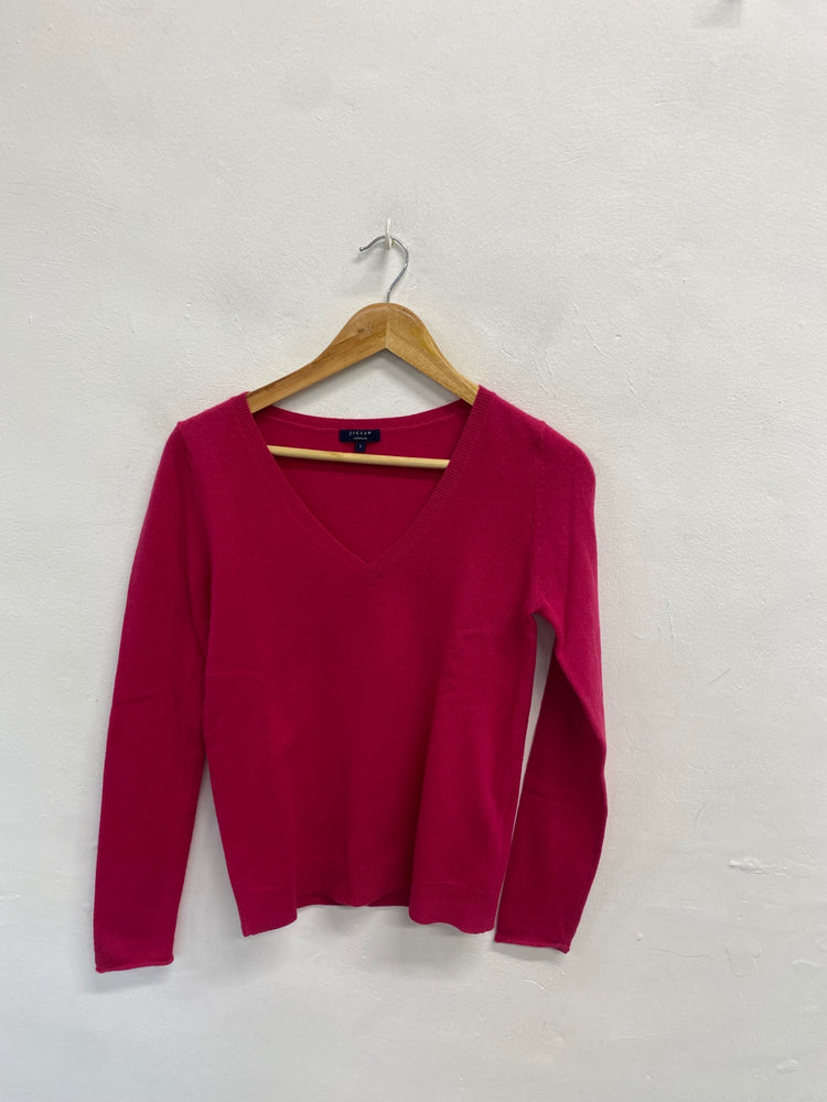 Fabulous Jigsaw cashmere v neck Knitted jumper UK 8 Pink WLH511