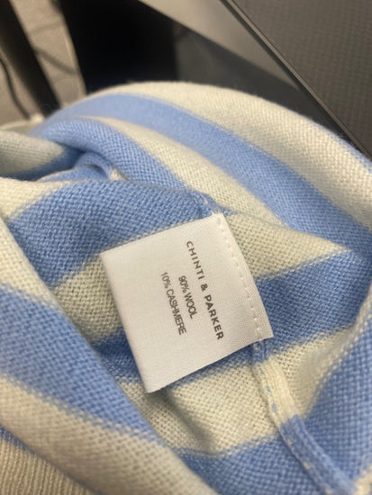 Fabulous Chinti and Parker x peanuts cashmere Knitted jumper UK 8 Blue cream stripe WLH511