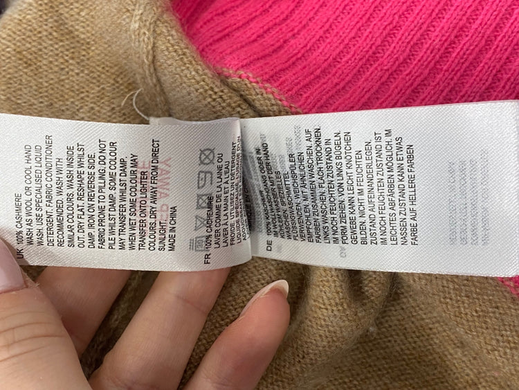 Fabulous White stuff cashmere Knitted jumper Uk 8 Brown and Pink WLH511