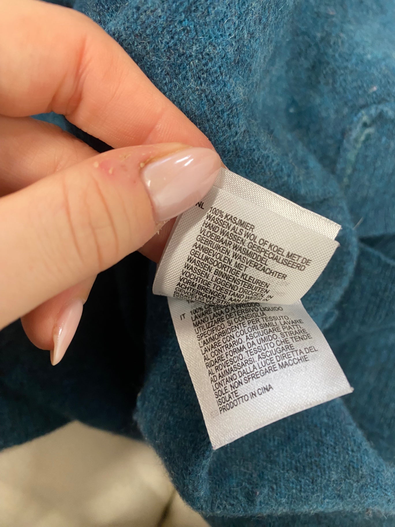 Fabulous White stuff cashmere Sweater Uk 10 Teal stripe sleeve WLH511