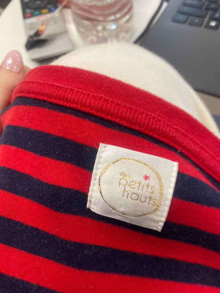 Fabulous Des petite hauts apple Long Sleeve Top UK 8 Red and navy WLH511