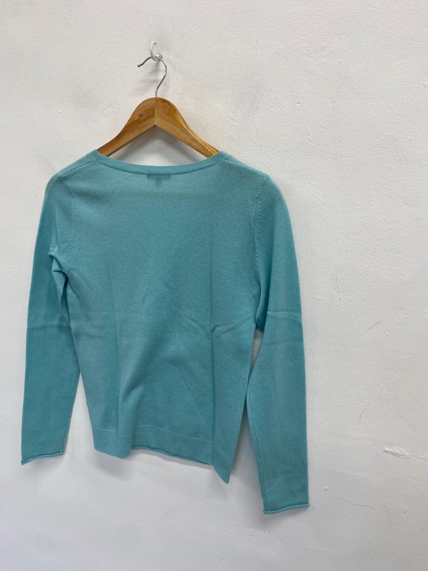 Fabulous Jigsaw v neck cashmere Knitted jumper UK 8 Light Blue WLH51