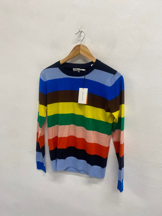 Fabulous Chinti and Parker Sweater cashmere UK 8 Multicolor striped WLH511