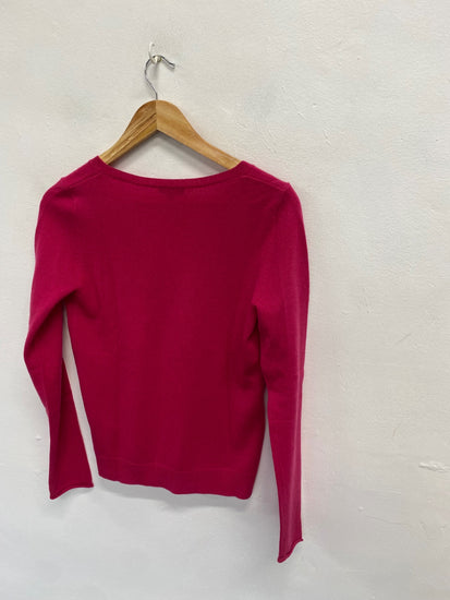 Fabulous Jigsaw cashmere v neck Knitted jumper UK 8 Pink WLH511