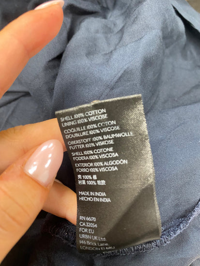 Fabulous Anthropologie Skye Midi Dress UK 14 Navy embroidered LB512